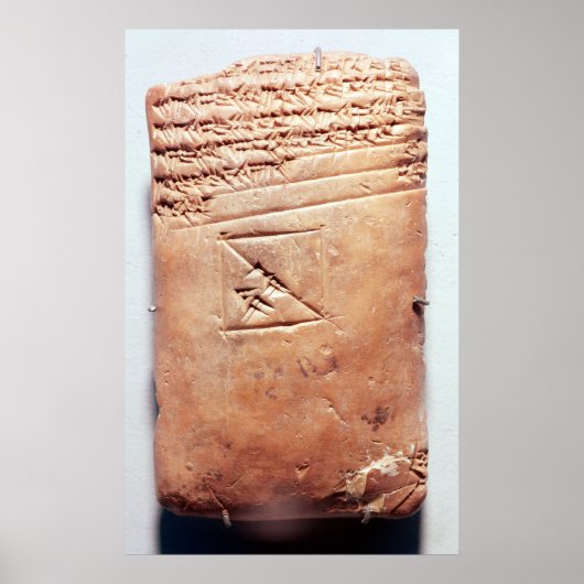 Poster Tablette avec script cuneiform, c.1830-1530 BC (Devant)
