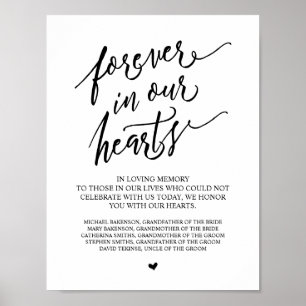 Poster Tablette commémorative de mariage à jamais dans no