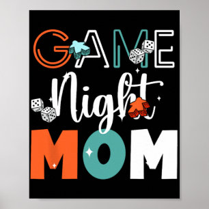 Poster Tablette de jeux de société Night Mom pour la fête