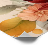Poster Tablette de Mariage Floral Automne en terre cuite (Coin)