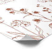 Poster Tablette de Mariage floral rustique en terre cuite (Coin)