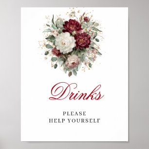 Poster Tablette de signalisation pour boissons Blush Burg
