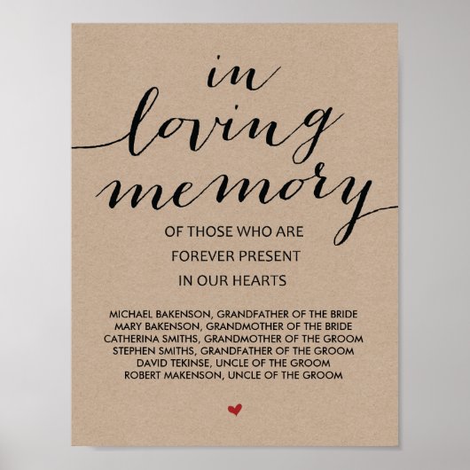 Poster Tablette de souvenir de mariage en souvenir affect (Devant)