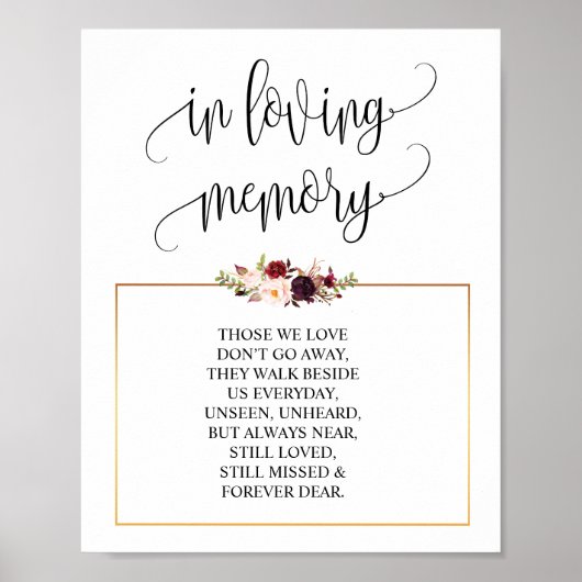 Poster Tablette de souvenir de mariage en souvenir affect (Devant)