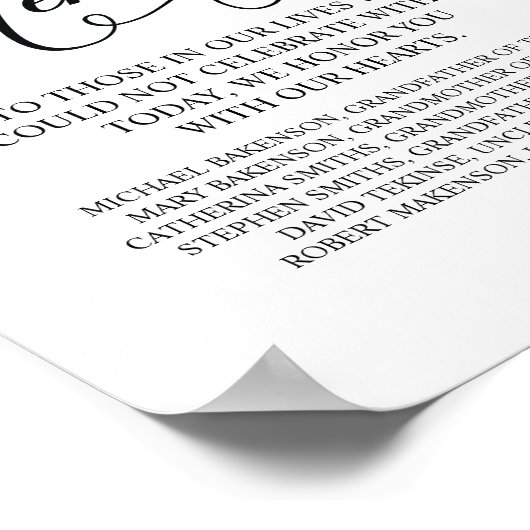 Poster Tablette de table Memorial En Souvenir Affectueux (Coin)