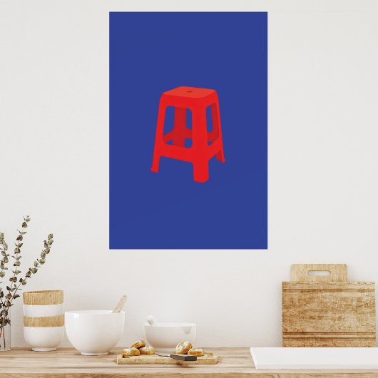 Poster Tabouret en plastique rouge (Cuisine)