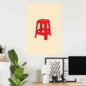 Poster Tabouret en plastique rouge (Bureau à domicile)
