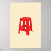 Poster Tabouret en plastique rouge (Devant)