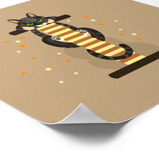 Poster Tabulation géométrique Illustration Cat (Coin)