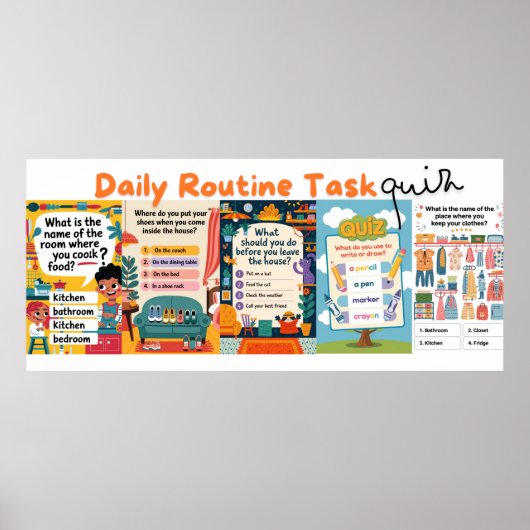 Poster Tâche quotidienne - quiz (Devant)