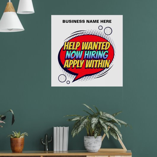 Poster Tâches Aide Recherché maintenant Embauche des empl (Salon 1)
