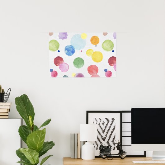 Poster Taches d'aquarelle 1 (Bureau à domicile)