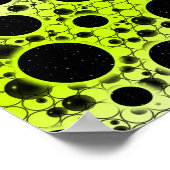 Poster Taches de bulle spatiale - Blanc/Jaune citron (Coin)