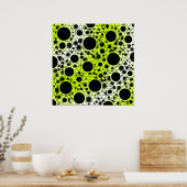 Poster Taches de bulle spatiale - Blanc/Jaune citron (Cuisine)