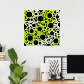 Poster Taches de bulle spatiale - Blanc/Jaune citron (Bureau à domicile)