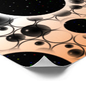 Poster Taches de bulle spatiale - Jaune/Orange/Blanc (Coin)