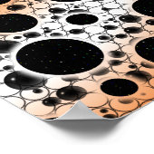 Poster Taches de bulle spatiale - Jaune/Orange/Blanc (Coin)