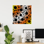 Poster Taches de bulle spatiale - Jaune/Orange/Blanc (Bureau à domicile)