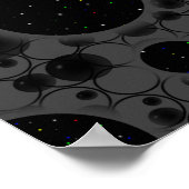 Poster Taches de bulle spatiale - Noir (Coin)