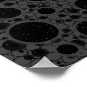 Poster Taches de bulle spatiale - Noir (Coin)