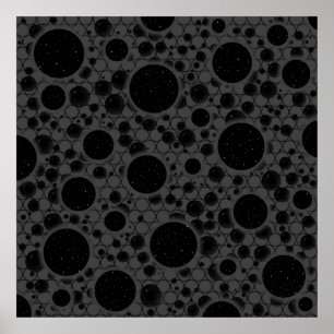 Poster Taches de bulle spatiale - Noir
