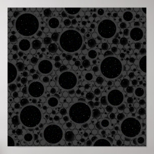 Poster Taches de bulle spatiale - Noir