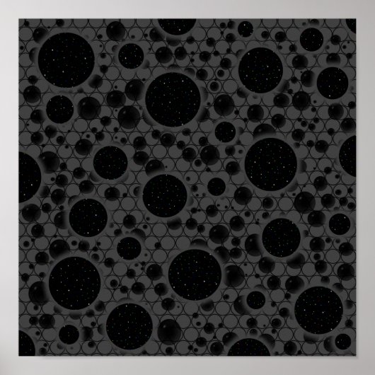 Poster Taches de bulle spatiale - Noir (Devant)