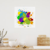 Poster Taches d'encre colorées (Cuisine)