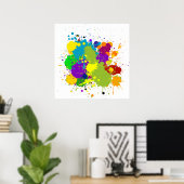 Poster Taches d'encre colorées (Bureau à domicile)