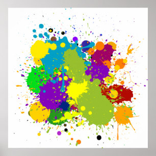 Poster Taches d'encre colorées