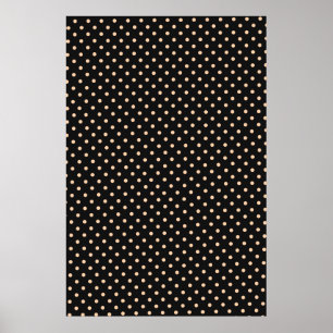 Poster Taches pêche abricot sur fond noir