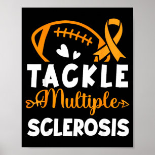 Poster Tackle Football Ruban Orange Sclérose en Plaques A