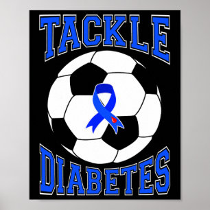 Poster Tackle Soccer Blue Ribbon Sensibilisation au diabè
