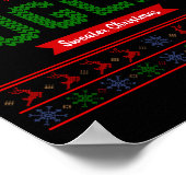 Poster Tacky Christmas Nordic Knit Pattern Red Green Ugly (Coin)