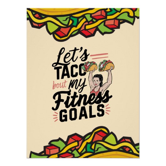 Poster Taco ‘À propos de mes objectifs de remise en forme (Devant)