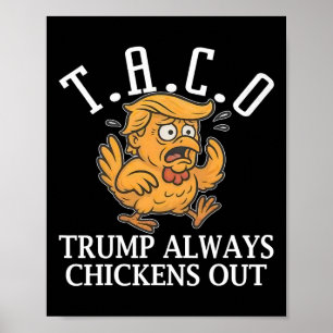 Poster Taco Amusant Trump Recule Toujours T.a.c.o