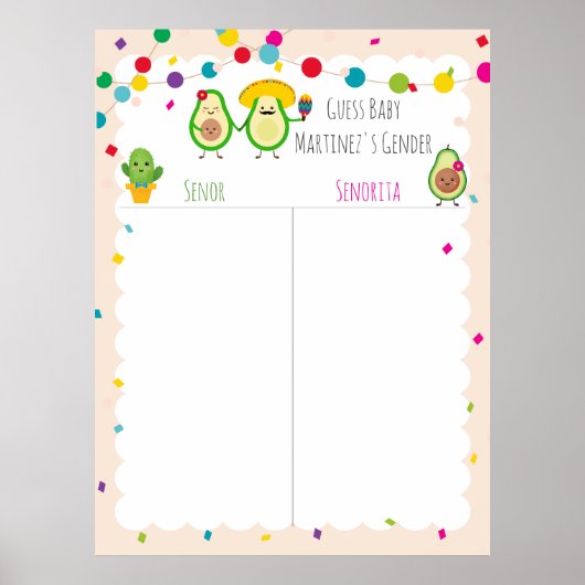 Poster Taco Baby shower à thème Devinez le jeu Genre Post (Devant)