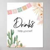 Poster Taco Bout A Baby Boho Baby shower Boissons (Devant)