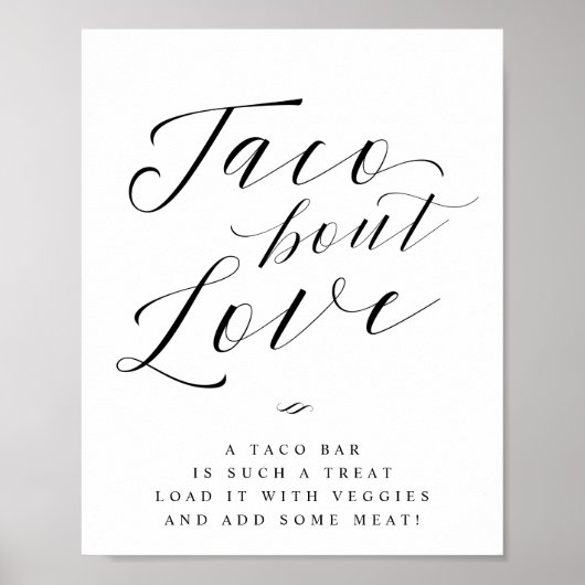 Poster Taco Bout Amour Panneau de Mariage Taco Bar (Devant)