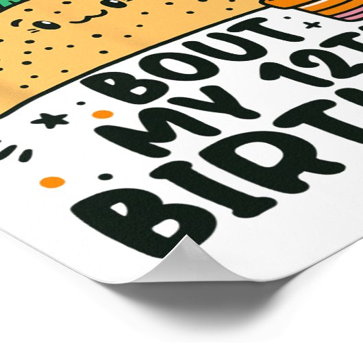 Poster Taco Bout Mon 12e anniversaire Mexicain Party Boy (Coin)