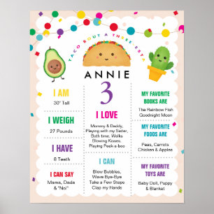 Poster Taco Bout, trois-Esta Anniversaire 3 ans