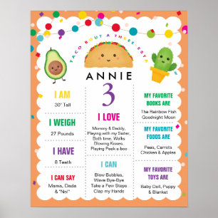 Poster Taco Bout, trois-Esta Anniversaire 3 ans