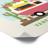 Poster Taco Bout Un Bébé Baby shower Fille Camper Rose (Coin)