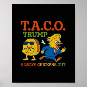 Poster Taco Drôle Trump Abandonne Toujours T.a.c.o 1