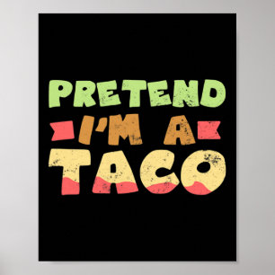 Poster Taco Halloween Costume Design Faire semblant d'êtr