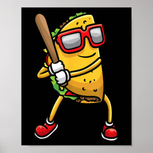 Poster Taco Jouer De Baseball Mexicain Cinco De Mayo Enfa
