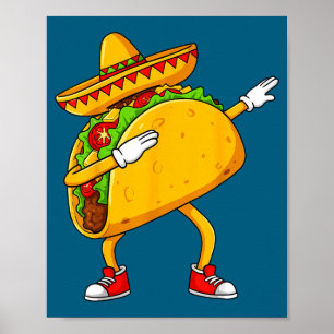 Poster Taco mexicain dabbing drôle cinco de mayo 
