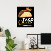 Poster Taco Queen Taco Cadeaux femmes Tacos Lover Taco (Bureau à domicile)