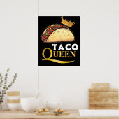 Poster Taco Queen Taco Cadeaux femmes Tacos Lover Taco (Cuisine)