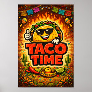 Poster Taco Time - Fiesta Fiasco - Foodie Fiends